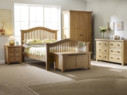 Appleby Oak Narrow Bedside Cabinet, 3 Drawers - 55cm Wide - thumbnail 2