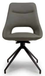 2 x Ace Grey Faux Leather Swivel Dining Chair
