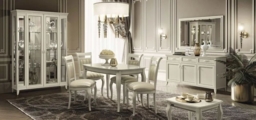 Camel Giotto Day Bianco Antico Italian Extending 140cm Dining Table with Casablanca Fabric Dining Chair - thumbnail 3