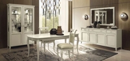 Camel Giotto Day Bianco Antico Italian Extending 140cm Dining Table with Casablanca Fabric Dining Chair - thumbnail 2