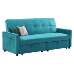 Elegance Plush Teal 3 Seater Sofabed