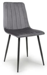 4 x Luce Brushed Grey Velvet Dining Chair