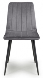 Lisbon Brushed Grey Velvet Dining Chair (Set of 4)