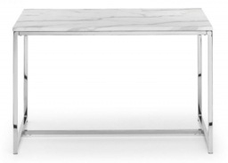 Scala White Marble and Chrome 4 Seater Dining Table - thumbnail 1