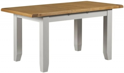 Lundy Grey and Oak Dining Table, Seats 4 to 6 Diners, 120cm to 150cm Extending Rectangular Top - image 1