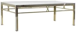 Luxury Silver and Gold Metal Frame Coffee Table with Glass Top - thumbnail 1