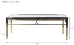 Luxury Silver and Gold Metal Frame Coffee Table with Glass Top - thumbnail 5