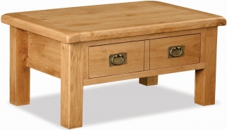 Salisbury Natural Oak Coffee Table, Storage with 2 Drawers