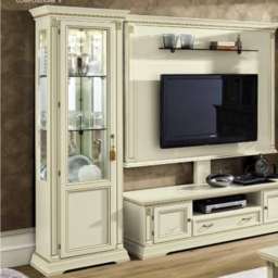 Camel Treviso White Ash Italian 1 Door Display Cabinet - LHF