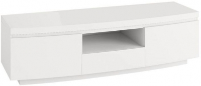 Florence White Gloss 140cm TV Unit with LED Lights