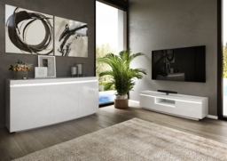 Florence White Gloss 140cm TV Unit with LED Lights - thumbnail 2