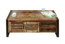 Urban Chic Reclaimed 2 Door 2 Drawer Coffee Table - thumbnail 1