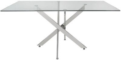 Nova Value Glass and Chrome Dining Table - image 1