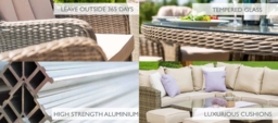 Maze Winchester Heritage Natural Rattan 6 Seater Oval Fire Pit Table Garden Dining Set - thumbnail 4