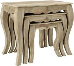Fleur French Style Grey Nest of 3 Tables - thumbnail 3