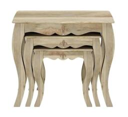 Fleur French Style Grey Nest of 3 Tables - thumbnail 4