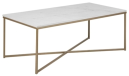 Apison White Guangxi Marble Effect Top and Gold Coffee Table - thumbnail 3