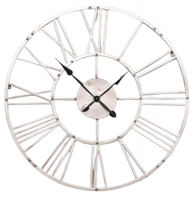 Vintage Silver Wall Clock - 92cm x 92cm - image 1