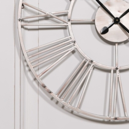 Vintage Silver Wall Clock - 92cm x 92cm - thumbnail 2
