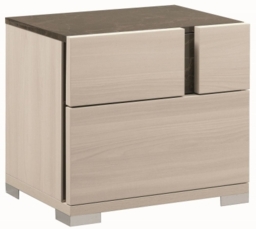 Alf Italia Teodora Cream Gloss 2 Drawer Bedside Cabinet