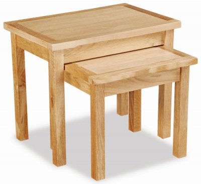 New Trinity Natural Oak Nest of 2 Tables - image 1