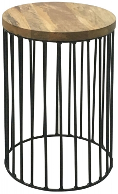 Ravi Mango Wood Round Cage Accent Table by Choice Furniture Superstore ...
