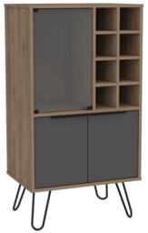 Vegas Grey Melamine Wine Cabinet with Hairpin Legs - thumbnail 3