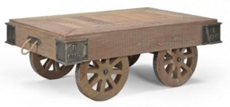 Gulmarg Reclaimed Wooden Coffee Table on Wheels - thumbnail 2