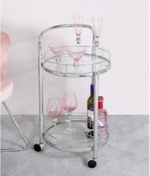 Value Harry Drinks Trolley - Steel and Clear Glass - thumbnail 2