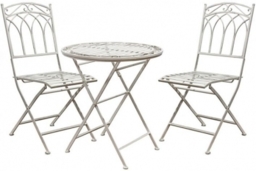 Burano White Painted Metal Outdoor Garden Bistro Set