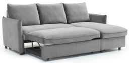 Blaire Athena Grey Velvet Fabric Corner Sofa Bed - thumbnail 3