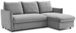 Blaire Athena Grey Velvet Fabric Corner Sofa Bed - thumbnail 1