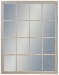 Large French Grey Rectangular Window Mirror - 100cm x 130cm