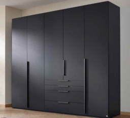 Rauch Purisma 251cm Graphite 5 Door Wardrobe with Drawers