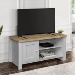 Highgate Grey Painted 1 Door TV Unit - thumbnail 1