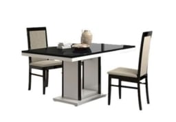 Enna Black and White Italian Dining Table and 4 Chair