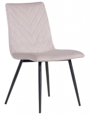 Retro Carver Taupe Velvet Fabric Dining Chair (Sold in Pairs)