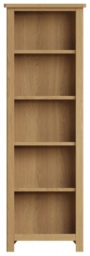 Hampton Rustic Oak Tall Bookcase - thumbnail 1
