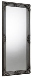 Rococo Pewter Lacquered Carved Rectangular Leaner Mirror - 80cm x 170cm - thumbnail 1