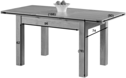 Cambridge Oak 4 Seater Butterfly Extending Dining Table - thumbnail 2