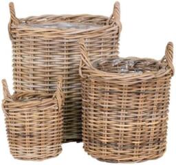 Sema Natural Kubu Rattan Set of 3 Baskets