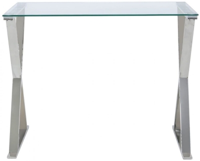 Taylor Cross Frame Desk - Glass and Chrome - image 1