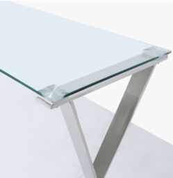 Taylor Cross Frame Desk - Glass and Chrome - thumbnail 3