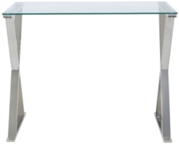 Taylor Cross Frame Desk - Glass and Chrome - thumbnail 1