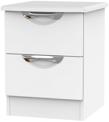 Camden White Matt 2 Drawer Bedside Cabinet