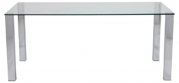 Kante Clear Glass and Chrome 6 Seater Dining Table