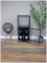 Dutch Black Metal 1 Door Wine Cabinet - thumbnail 3