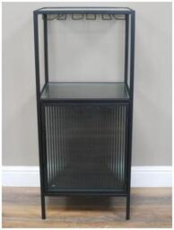 Dutch Black Metal 1 Door Wine Cabinet - thumbnail 1