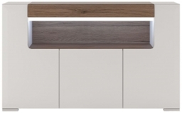 Macquarie White Gloss 140cm Medium Sideboard - 3 Doors