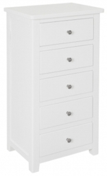 Henley Painted 5 Drawer Narrow Chest - Comes in White, Blue and Charcoal Finish Options - thumbnail 1